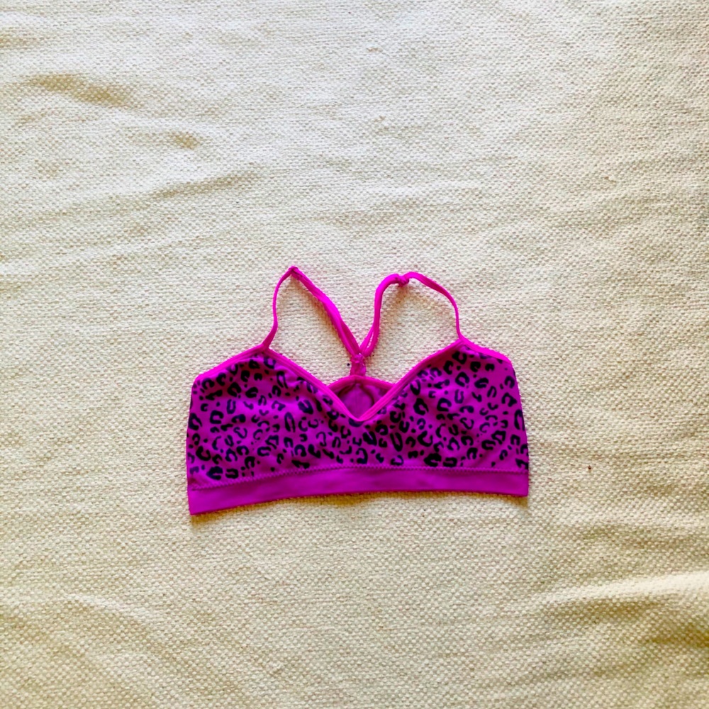 Hot pink sports bra